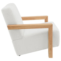 Fitzroy Boucle Upholstered Accent Arm Chair Ivory - Home & Sleep Outlet