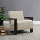 Fitzroy Boucle Upholstered Accent Arm Chair Latte - Home & Sleep Outlet