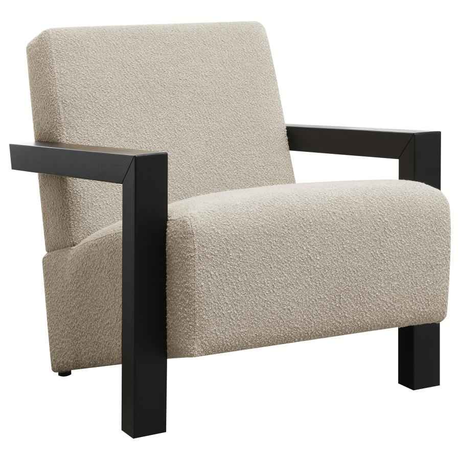 Fitzroy Boucle Upholstered Accent Arm Chair Latte - Home & Sleep Outlet