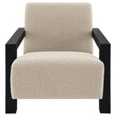 Fitzroy Boucle Upholstered Accent Arm Chair Latte - Home & Sleep Outlet