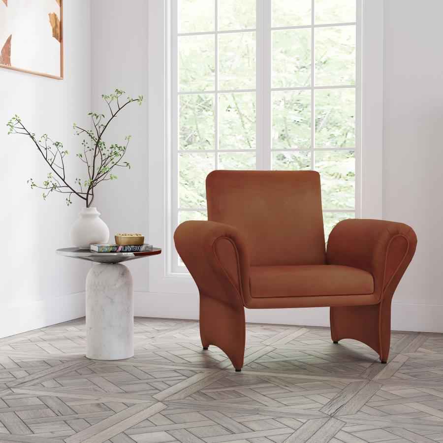 Liana Upholstered Roll Arm Accent Armchair Rust Orange - Home & Sleep Outlet