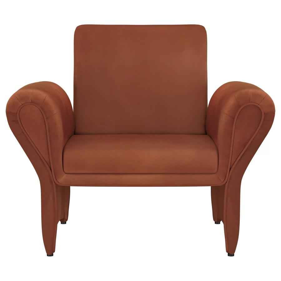 Liana Upholstered Roll Arm Accent Armchair Rust Orange - Home & Sleep Outlet