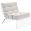 Serreta Boucle Upholstered Armless Acrylic Chair Ivory - Home & Sleep Outlet
