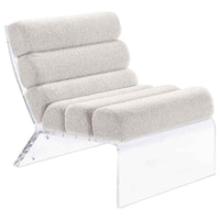 Serreta Boucle Upholstered Armless Acrylic Chair Ivory - Home & Sleep Outlet