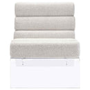 Serreta Boucle Upholstered Armless Acrylic Chair Ivory - Home & Sleep Outlet