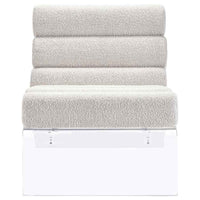 Serreta Boucle Upholstered Armless Acrylic Chair Ivory - Home & Sleep Outlet