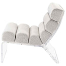 Serreta Boucle Upholstered Armless Acrylic Chair Ivory - Home & Sleep Outlet