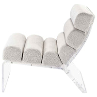 Serreta Boucle Upholstered Armless Acrylic Chair Ivory - Home & Sleep Outlet