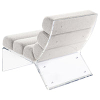 Serreta Boucle Upholstered Armless Acrylic Chair Ivory - Home & Sleep Outlet