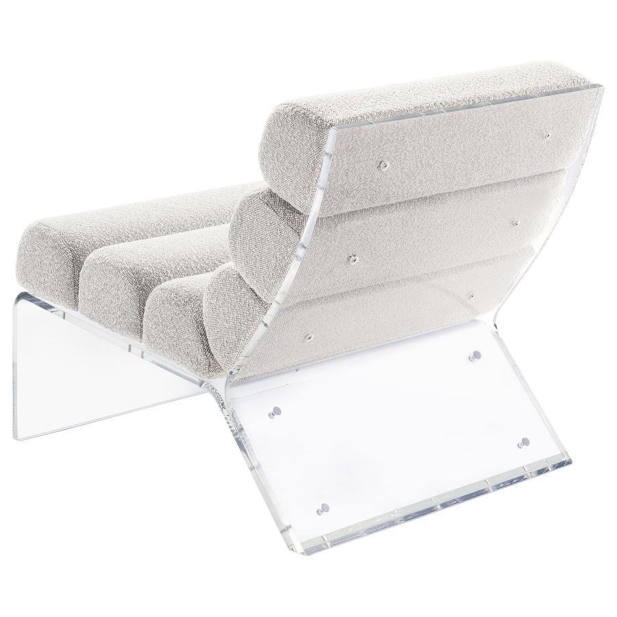 Serreta Boucle Upholstered Armless Acrylic Chair Ivory - Home & Sleep Outlet