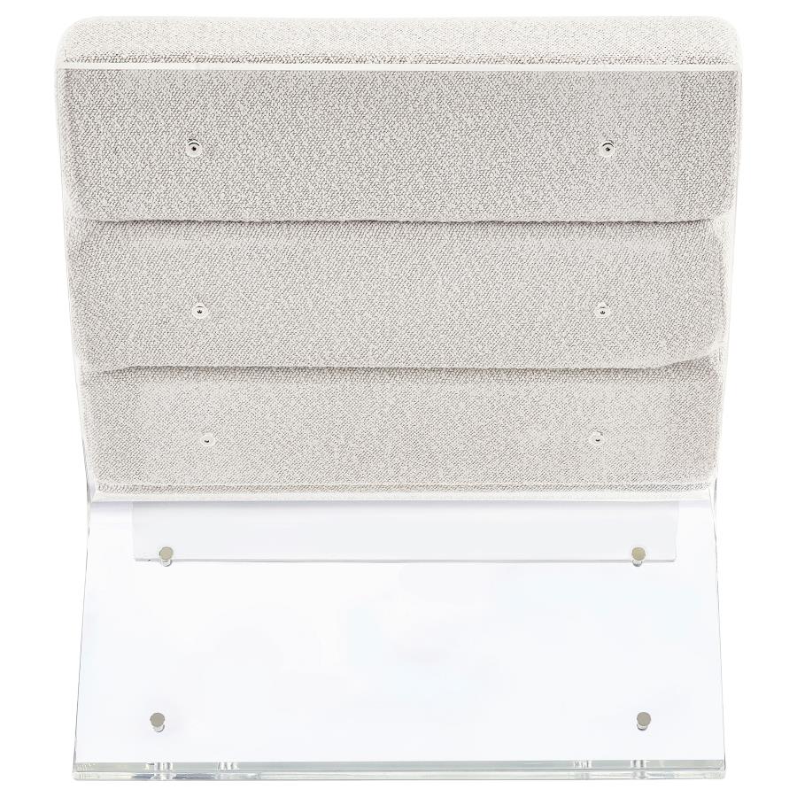 Serreta Boucle Upholstered Armless Acrylic Chair Ivory - Home & Sleep Outlet