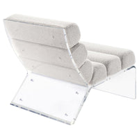 Serreta Boucle Upholstered Armless Acrylic Chair Ivory - Home & Sleep Outlet