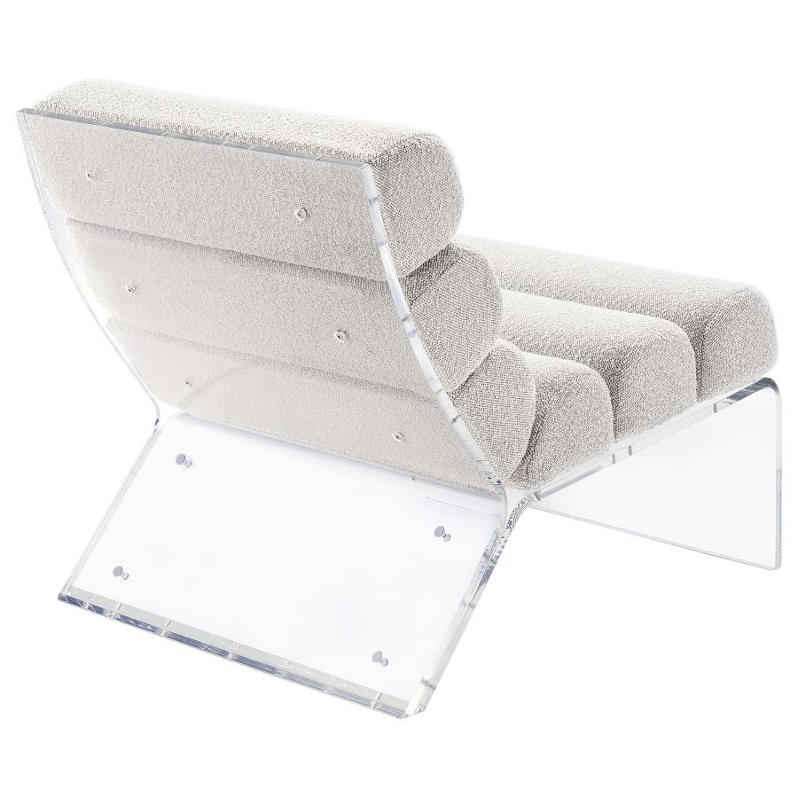 Serreta Boucle Upholstered Armless Acrylic Chair Ivory - Home & Sleep Outlet