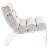 Serreta Boucle Upholstered Armless Acrylic Chair Ivory - Home & Sleep Outlet