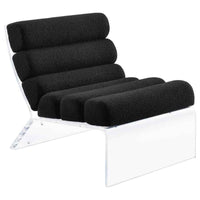 Serreta Boucle Upholstered Armless Acrylic Chair Black - Home & Sleep Outlet