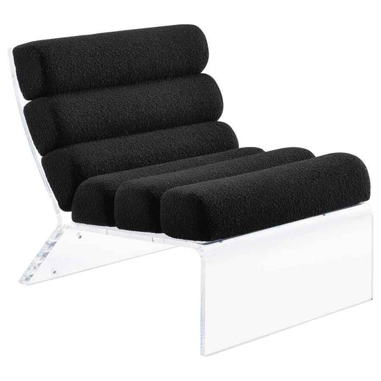 Serreta Boucle Upholstered Armless Acrylic Chair Black - Home & Sleep Outlet