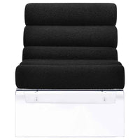 Serreta Boucle Upholstered Armless Acrylic Chair Black - Home & Sleep Outlet