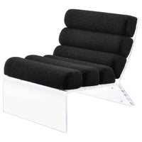 Serreta Boucle Upholstered Armless Acrylic Chair Black - Home & Sleep Outlet