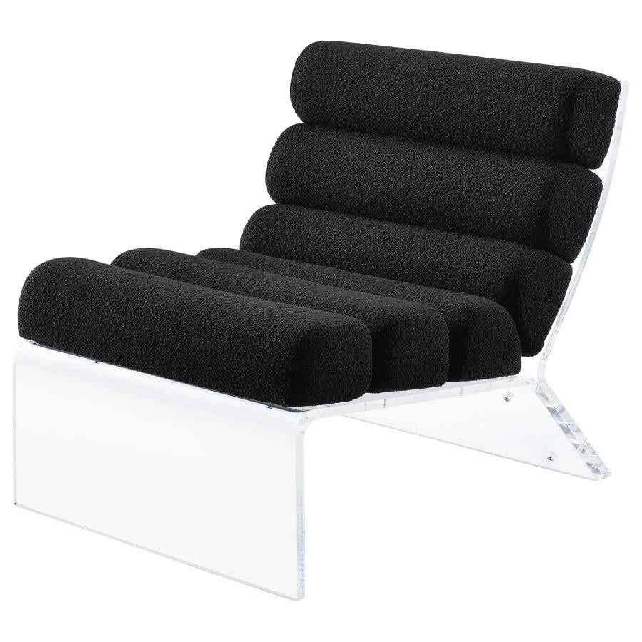 Serreta Boucle Upholstered Armless Acrylic Chair Black - Home & Sleep Outlet