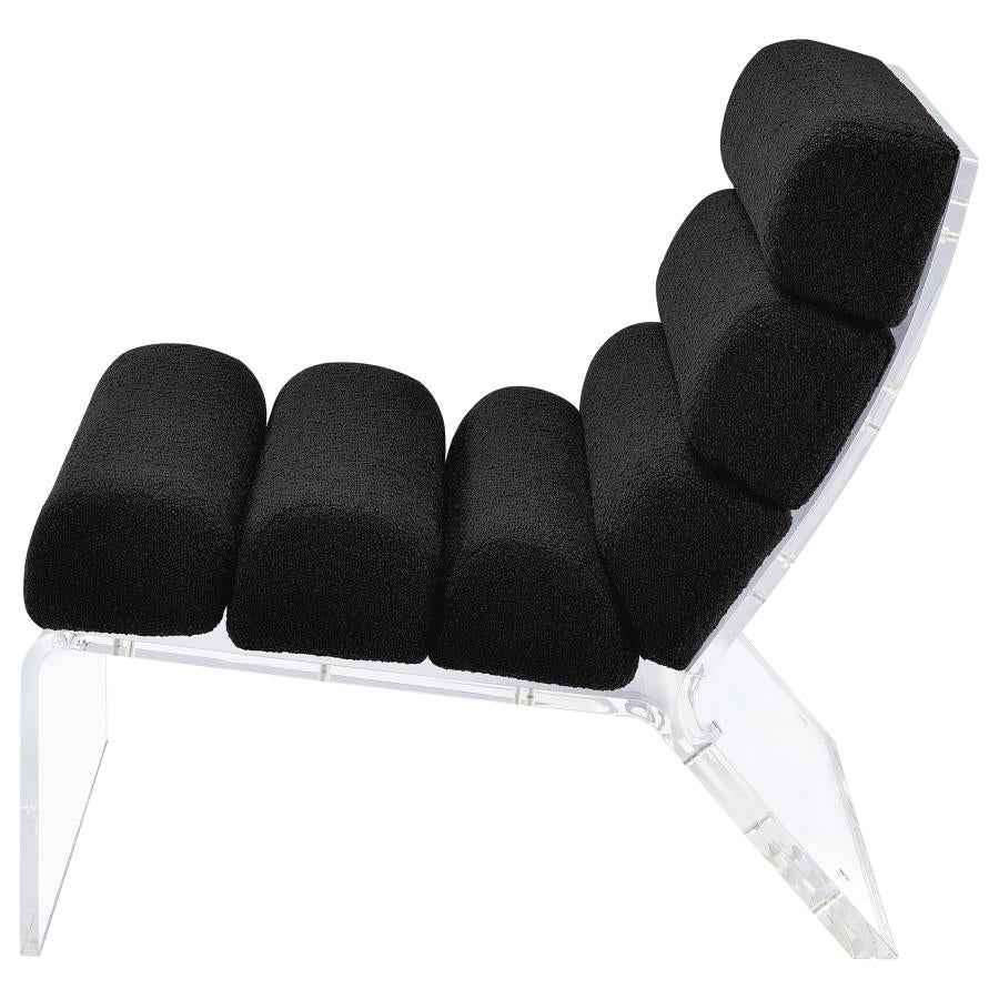 Serreta Boucle Upholstered Armless Acrylic Chair Black - Home & Sleep Outlet
