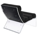 Serreta Boucle Upholstered Armless Acrylic Chair Black - Home & Sleep Outlet