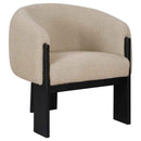 Valdez Boucle Upholstered Barrel Back Accent Chair Beige - Home & Sleep Outlet
