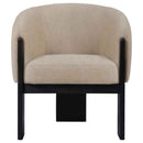 Valdez Boucle Upholstered Barrel Back Accent Chair Beige - Home & Sleep Outlet