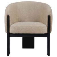 Valdez Boucle Upholstered Barrel Back Accent Chair Beige - Home & Sleep Outlet