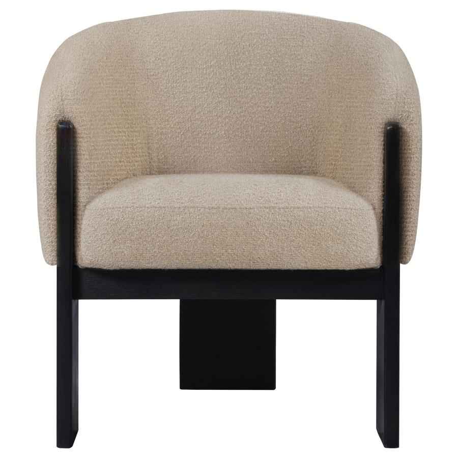 Valdez Boucle Upholstered Barrel Back Accent Chair Beige - Home & Sleep Outlet
