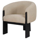 Valdez Boucle Upholstered Barrel Back Accent Chair Beige - Home & Sleep Outlet