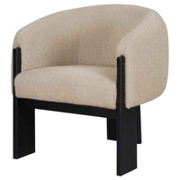 Valdez Boucle Upholstered Barrel Back Accent Chair Beige - Home & Sleep Outlet