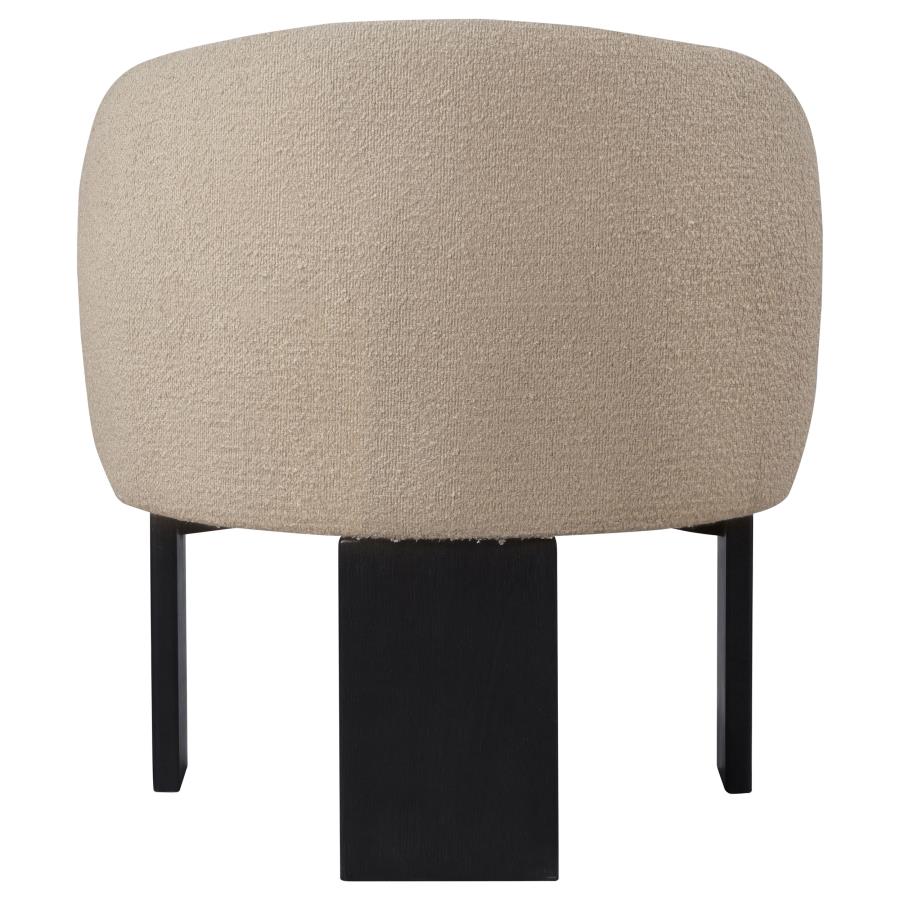 Valdez Boucle Upholstered Barrel Back Accent Chair Beige - Home & Sleep Outlet