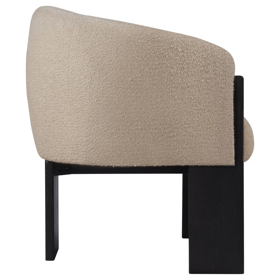 Valdez Boucle Upholstered Barrel Back Accent Chair Beige - Home & Sleep Outlet