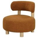 Zonie Boucle Upholstered Barrel Back Accent Chair Orange - Home & Sleep Outlet