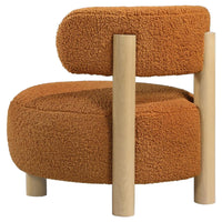 Zonie Boucle Upholstered Barrel Back Accent Chair Orange - Home & Sleep Outlet
