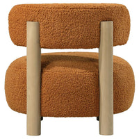 Zonie Boucle Upholstered Barrel Back Accent Chair Orange - Home & Sleep Outlet