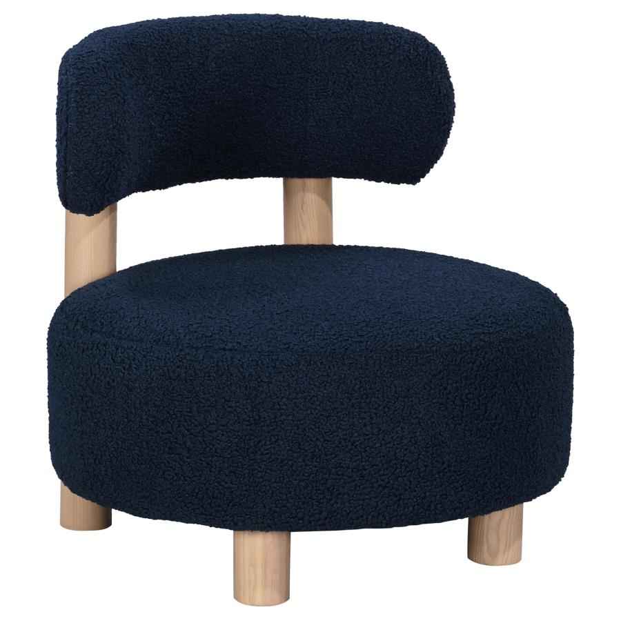 Zonie Boucle Upholstered Barrel Back Accent Chair Blue - Home & Sleep Outlet