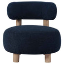 Zonie Boucle Upholstered Barrel Back Accent Chair Blue - Home & Sleep Outlet