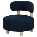 Zonie Boucle Upholstered Barrel Back Accent Chair Blue - Home & Sleep Outlet