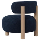 Zonie Boucle Upholstered Barrel Back Accent Chair Blue - Home & Sleep Outlet