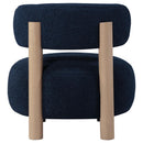 Zonie Boucle Upholstered Barrel Back Accent Chair Blue - Home & Sleep Outlet