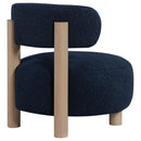 Zonie Boucle Upholstered Barrel Back Accent Chair Blue - Home & Sleep Outlet