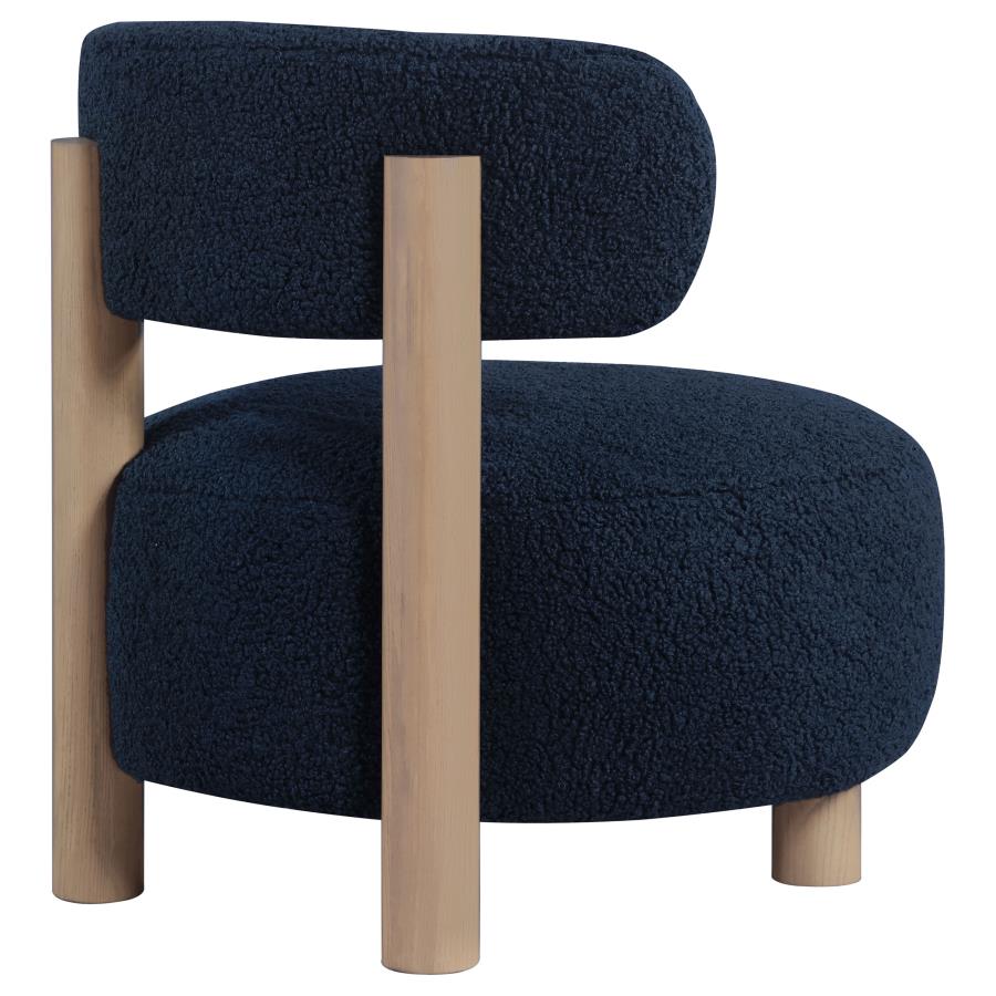 Zonie Boucle Upholstered Barrel Back Accent Chair Blue - Home & Sleep Outlet