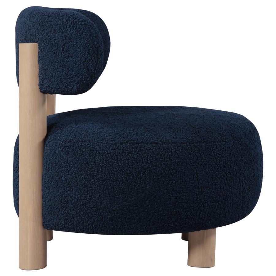 Zonie Boucle Upholstered Barrel Back Accent Chair Blue - Home & Sleep Outlet