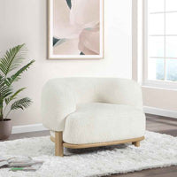 Lawler Upholstered Barrel Back Accent Chair Ivory and Natural - Home & Sleep Outlet