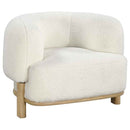 Lawler Upholstered Barrel Back Accent Chair Ivory and Natural - Home & Sleep Outlet