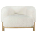 Lawler Upholstered Barrel Back Accent Chair Ivory and Natural - Home & Sleep Outlet