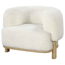Lawler Upholstered Barrel Back Accent Chair Ivory and Natural - Home & Sleep Outlet