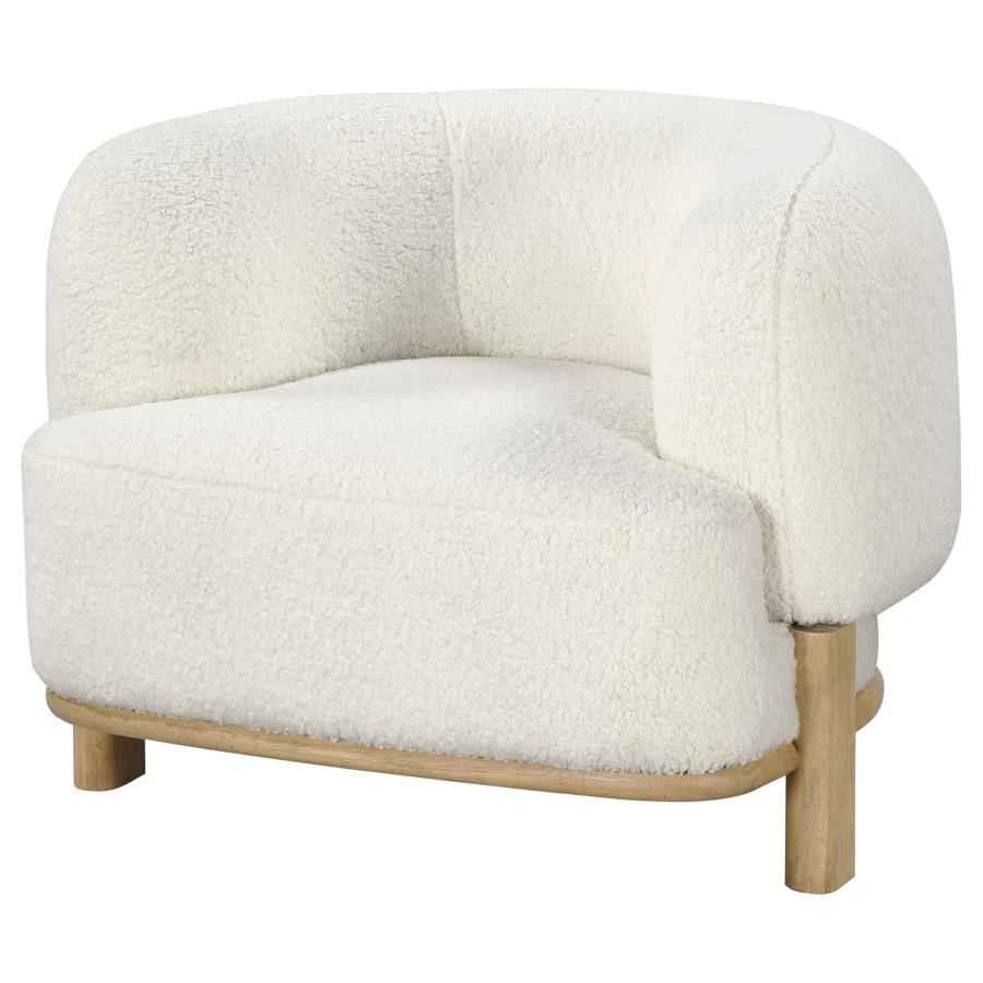 Lawler Upholstered Barrel Back Accent Chair Ivory and Natural - Home & Sleep Outlet