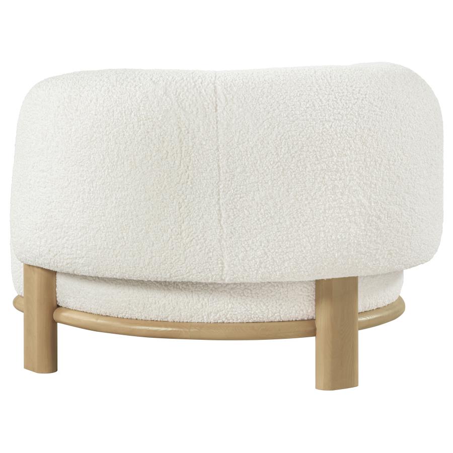 Lawler Upholstered Barrel Back Accent Chair Ivory and Natural - Home & Sleep Outlet